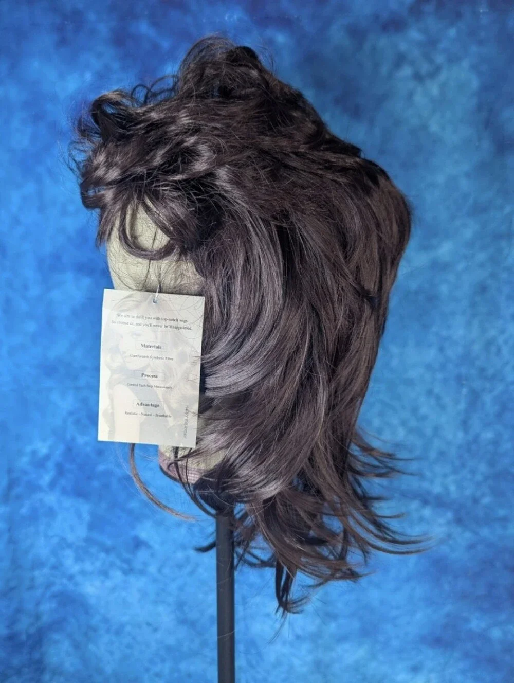 Brunette Mullet Synthetic Wig For Women NWT Adjustable Cap Costume Cosplay